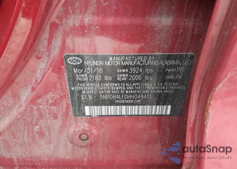 2017 Hyundai Elantra Se z USA, uszkodzony, nr VIN 5NPD84LF0HH049411